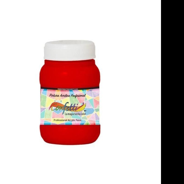 PINTURA ACRILICA CONFETTI 250ML. ROJO 144 PZA